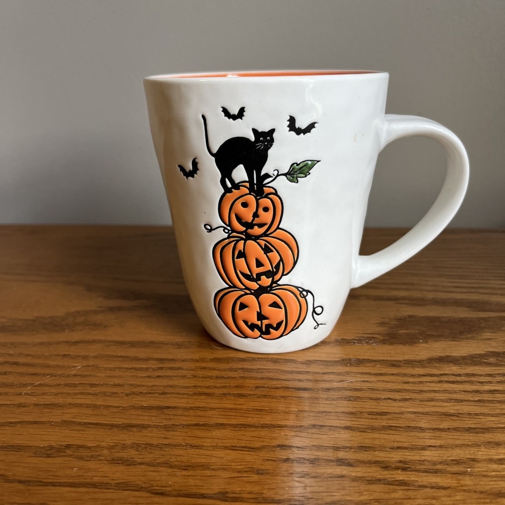 Halloween Cats Pumpkins Bats Ceramic Coffee Mug by Prima Design